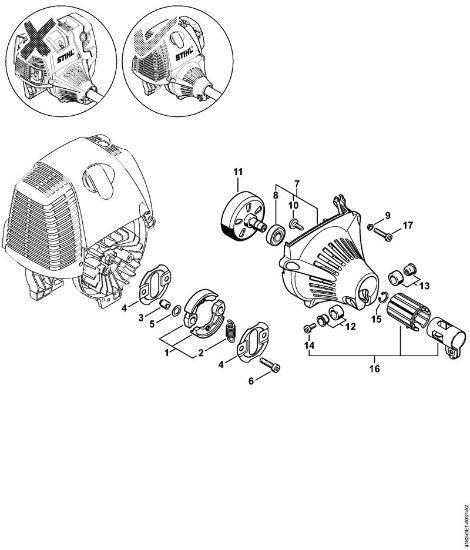 Višinski obvejevalnik (HT) HT 130 Sklopka, ohišje ventilatorja   5 08 507 652 della Marca Stihl