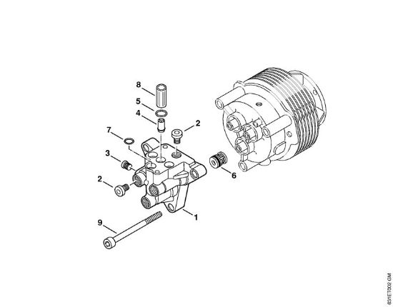 Bencinski visokotlacni cistilnik (RB) RB 301 Ventilski blok della Marca Stihl