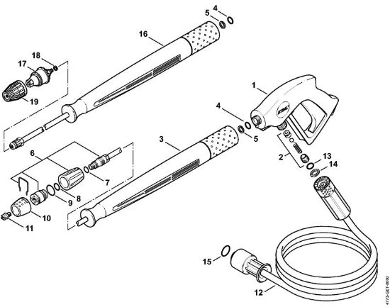 Bencinski visokotlacni cistilnik (RB) RB 402 Pištola, brizgalna cev della Marca Stihl