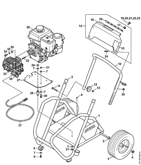 Bencinski visokotlacni cistilnik (RB) RB 600 Vozicek della Marca Stihl