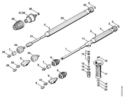 Elektricni visokotlacni cistilnik (RE) RB 400 K Brizgalna cev della Marca Stihl
