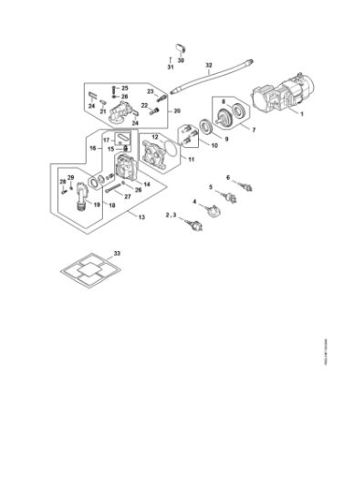 Slika Elektromotor, Prikljucni kabel, Ventilski blok, crpalka RE 100.0 PLUS CONTROL