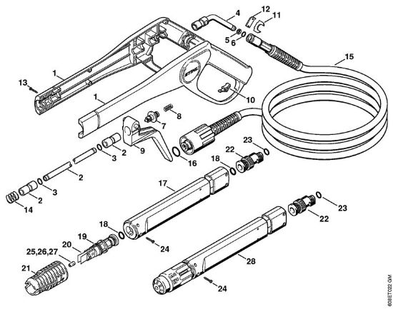 Elektricni visokotlacni cistilnik (RE) RE 101 K Pištola, brizgalna cev della Marca Stihl