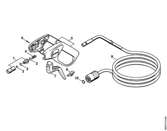 Elektricni visokotlacni cistilnik (RE) RE 101 K Pištola, brizgalna cev (18.96), (11.95) della Marca Stihl