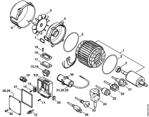 Elektricni visokotlacni cistilnik (RE) RE 102 K Elektromotor della Marca Stihl