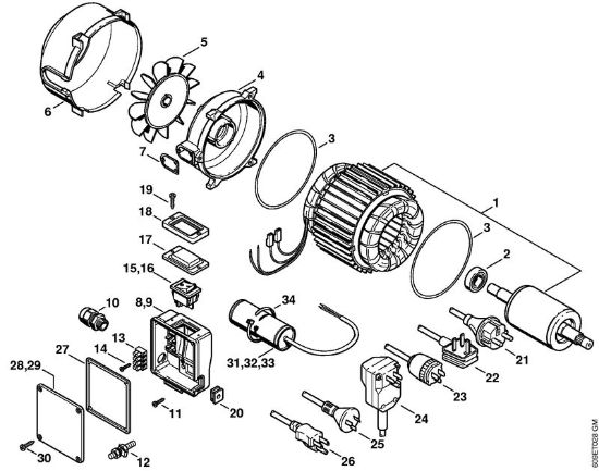 Elektricni visokotlacni cistilnik (RE) RE 102 K USA Elektromotor della Marca Stihl