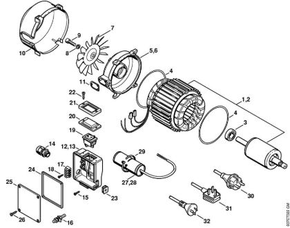 Elektricni visokotlacni cistilnik (RE) RE 102 KM Elektromotor della Marca Stihl
