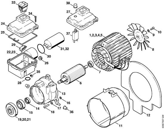 Elektricni visokotlacni cistilnik (RE) RE 105 K Elektromotor della Marca Stihl