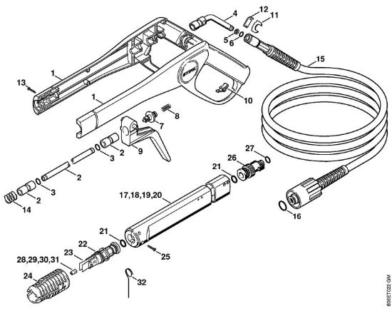 Elektricni visokotlacni cistilnik (RE) RE 105 K Pištola, brizgalna cev della Marca Stihl