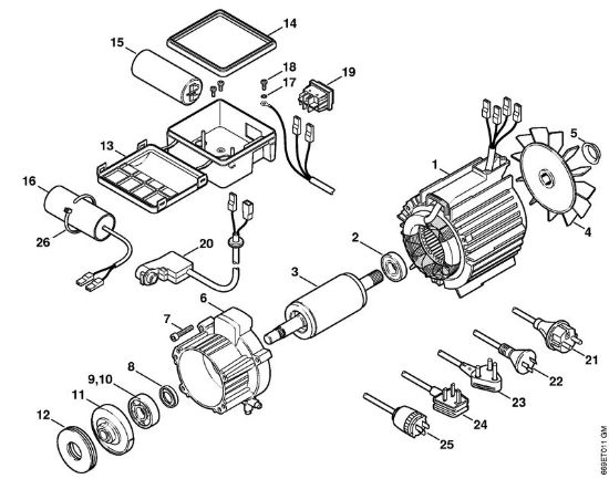 Elektricni visokotlacni cistilnik (RE) RE 106 K Elektromotor della Marca Stihl