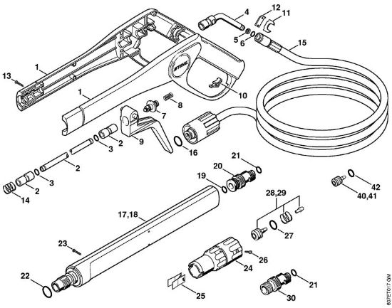 Elektricni visokotlacni cistilnik (RE) RE 106 KM Pištola, brizgalna cev della Marca Stihl