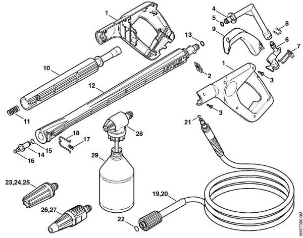 Elektricni visokotlacni cistilnik (RE) RE 107 Pištola, brizgalna cev (05.2007) della Marca Stihl