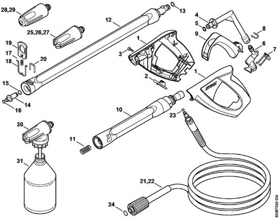 Elektricni visokotlacni cistilnik (RE) RE 108 Pištola, brizgalna cev della Marca Stihl