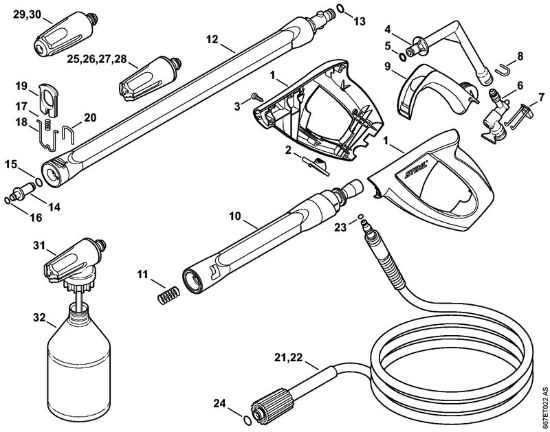 Elektricni visokotlacni cistilnik (RE) RE 117 Pištola, brizgalna cev della Marca Stihl