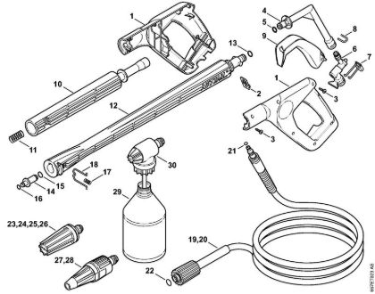 Elektricni visokotlacni cistilnik (RE) RE 117 Pištola, brizgalna cev (05.2007) della Marca Stihl