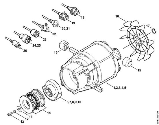 Elektricni visokotlacni cistilnik (RE) RE 118 Elektromotor, prikljucni kabel della Marca Stihl