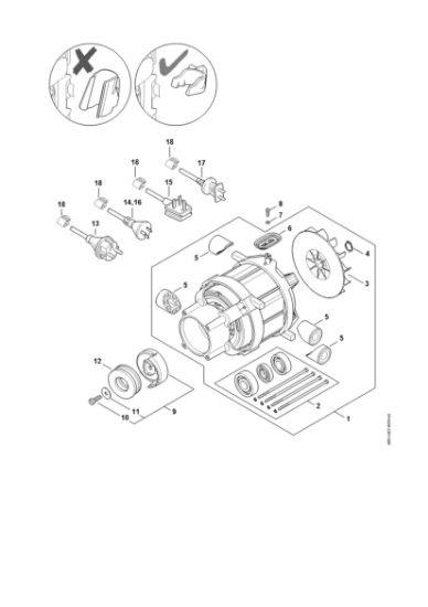 Slika Elektromotor, prikljucni kabel RE 120