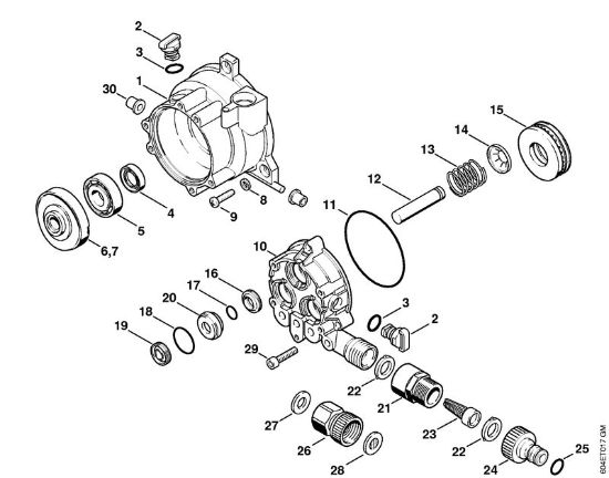 Elektricni visokotlacni cistilnik (RE) RE 125 K Ohišje pogona, ohišje crpalke della Marca Stihl