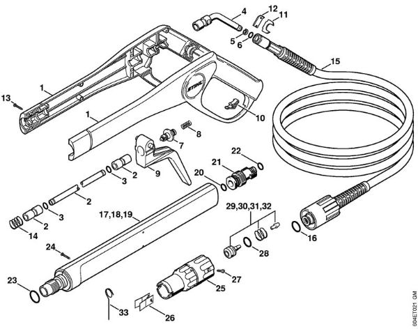 Elektricni visokotlacni cistilnik (RE) RE 125 K Pištola, brizgalna cev della Marca Stihl