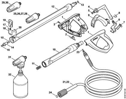 Elektricni visokotlacni cistilnik (RE) RE 128 PLUS Pištola, brizgalna cev della Marca Stihl