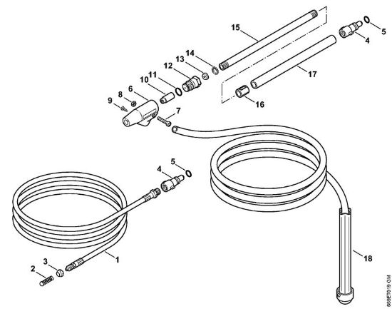 Elektricni visokotlacni cistilnik (RE) RE 129 PLUS Komplet za cišcenje cevi, naprava za mokro peskanje   06/2019 della Marca Stihl