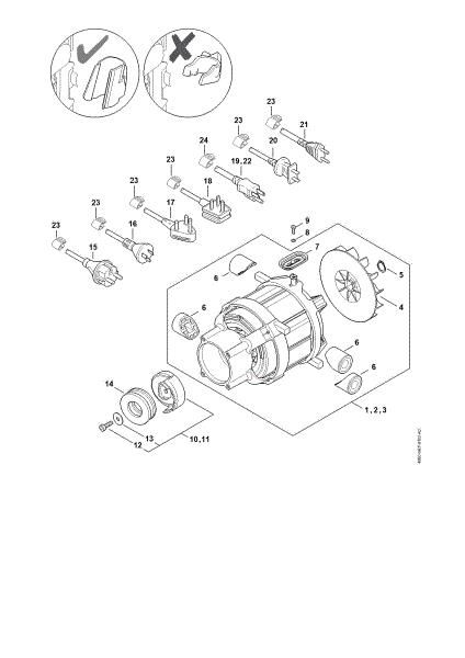 Slika Elektromotor, prikljucni kabel RE 130 PLUS