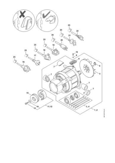Slika Elektromotor, prikljucni kabel RE 130 PLUS
