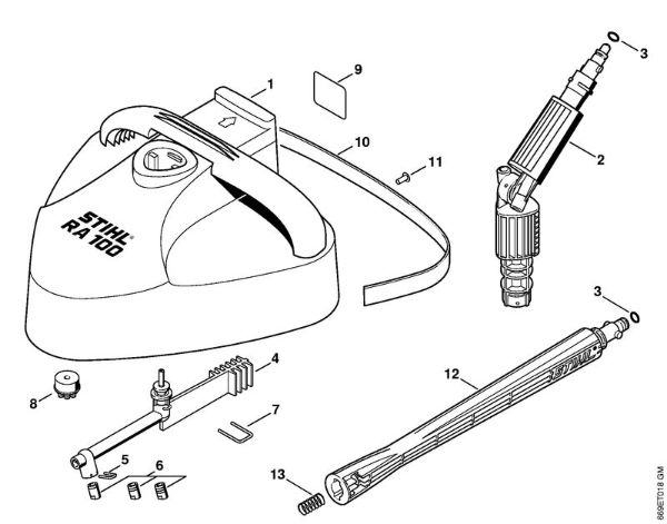 Elektricni visokotlacni cistilnik (RE) RE 141 K PLUS cistilec površin RA 100 della Marca Stihl