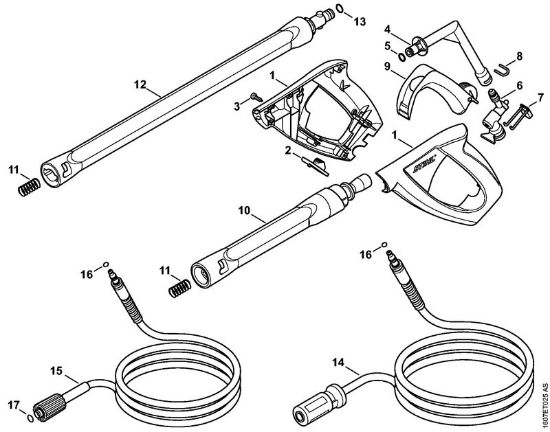 Elektricni visokotlacni cistilnik (RE) RE 143 Pištola, brizgalna cev della Marca Stihl