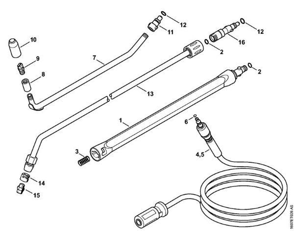 Elektricni visokotlacni cistilnik (RE) RE 163 PLUS Brizgalna cev, visokotlacna cev   06/2019 della Marca Stihl