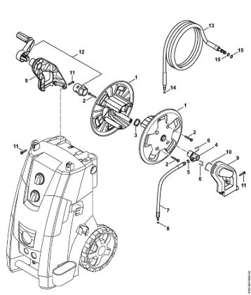 Elektricni visokotlacni cistilnik (RE) RE 163 PLUS Navijalni boben cevi della Marca Stihl