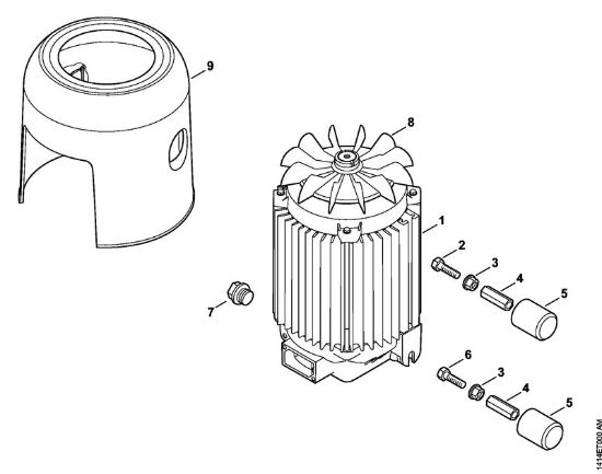 Elektricni visokotlacni cistilnik (RE) RE 230 Elektromotor, ohišje ventilatorja della Marca Stihl