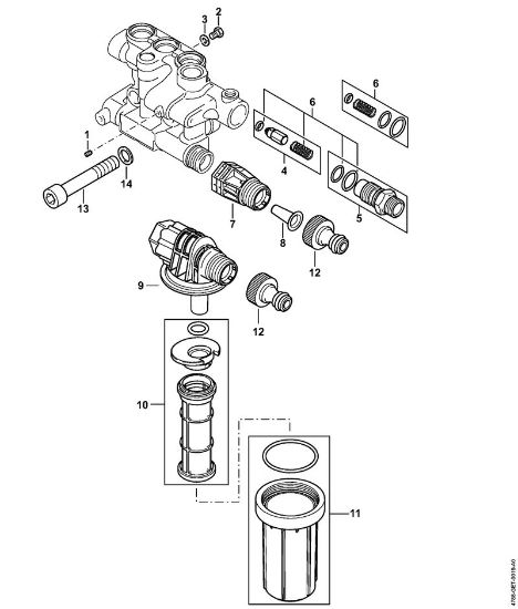 Elektricni visokotlacni cistilnik (RE) RE 272 PLUS Ventilski blok, prikljucek za vodo RE 272 PLUS, RE 282 PLUS della Marca Stihl