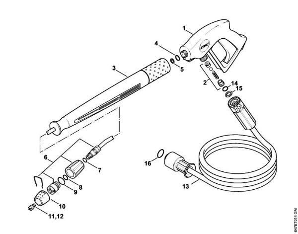 Elektricni visokotlacni cistilnik (RE) RE 281 Pištola, brizgalna cev (40.2009) della Marca Stihl