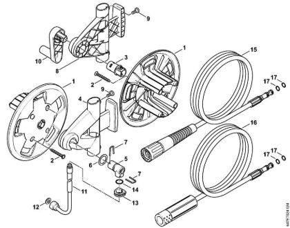 Elektricni visokotlacni cistilnik (RE) RE 281 PLUS Navijalni boben cevi della Marca Stihl