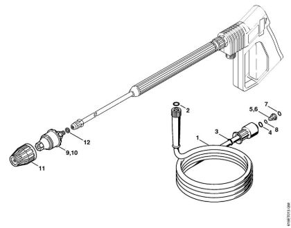 Elektricni visokotlacni cistilnik (RE) RE 310 K Visokotlacna cev, vrtljiva šoba della Marca Stihl