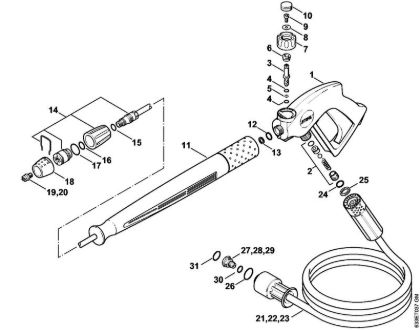 Elektricni visokotlacni cistilnik (RE) RE 360 K Pištola, brizgalna cev della Marca Stihl