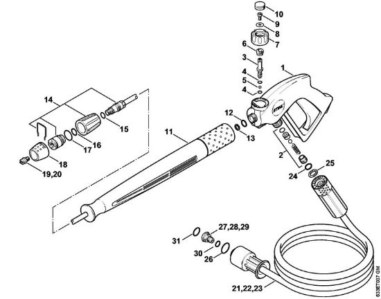 Elektricni visokotlacni cistilnik (RE) RE 360 K PLUS Pištola, brizgalna cev della Marca Stihl