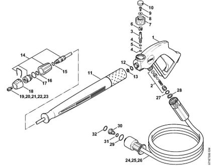 Elektricni visokotlacni cistilnik (RE) RE 361 Pištola, brizgalna cev (40.2009) della Marca Stihl