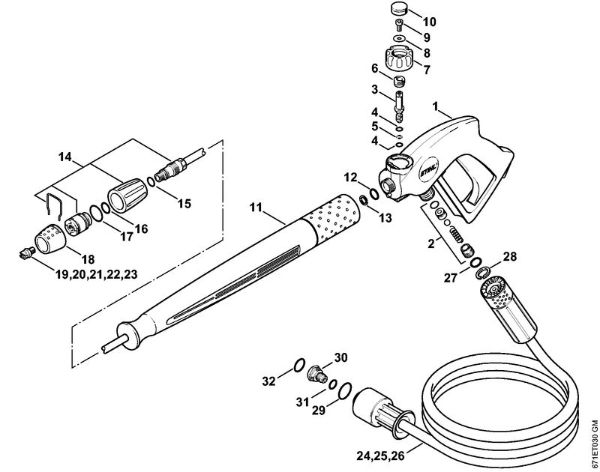 Elektricni visokotlacni cistilnik (RE) RE 361 PLUS Pištola, brizgalna cev (40.2009) della Marca Stihl