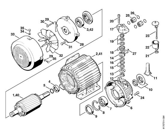 Elektricni visokotlacni cistilnik (RE) RE 401 K Elektromotor RE 400 K, RE 401 K, ohišje crpalke della Marca Stihl