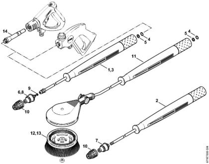 Elektricni visokotlacni cistilnik (RE) RE 461 Vrtljiva šoba, rotacijska krtaca (40.2009) della Marca Stihl
