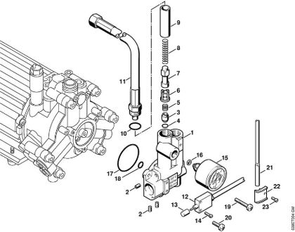 Elektricni visokotlacni cistilnik (RE) RE 500 W Varnostni blok della Marca Stihl