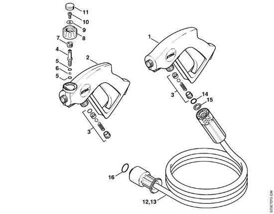 Elektricni visokotlacni cistilnik (RE) RE 521 Pištola, visokotlacna cev della Marca Stihl
