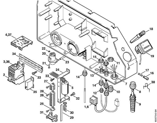 Elektricni visokotlacni cistilnik (RE) RE 640 W Centralno stikalo   X 22 947 954 (36.95) della Marca Stihl