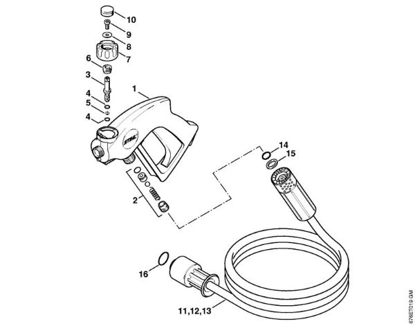 Elektricni visokotlacni cistilnik (RE) RE 661 Pištola, visokotlacna cev (40.2009) della Marca Stihl