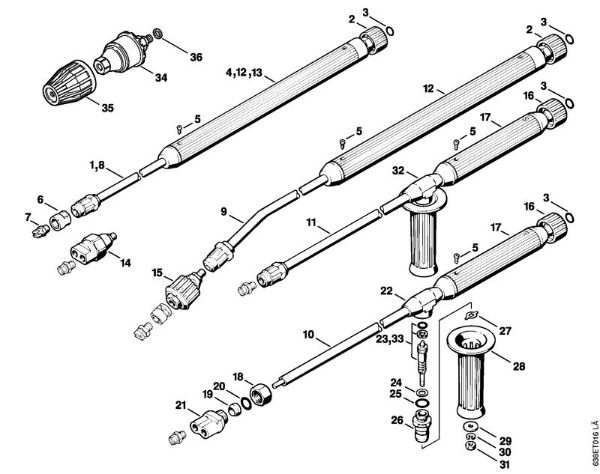 Elektricni visokotlacni cistilnik (RE) RE 830 W Brizgalna cev, pribor della Marca Stihl