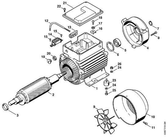 Elektricni visokotlacni cistilnik (RE) RE 840 W Elektromotor della Marca Stihl