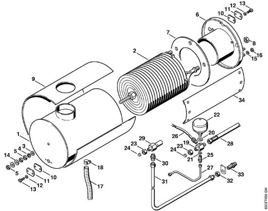 Elektricni visokotlacni cistilnik (RE) RE 840 W Izmenjevalnik toplote   X 35 800 836 della Marca Stihl
