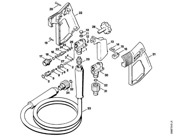 Elektricni visokotlacni cistilnik (RE) RE 840 W Pištola della Marca Stihl